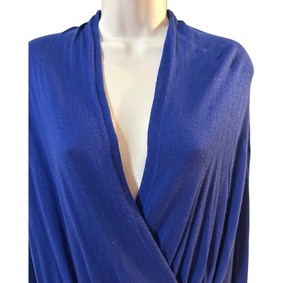 THE LIMITED Royal Blue Long Sleeve Wrap Sweater Cardigan Womens Size L - Picture 4 of 5